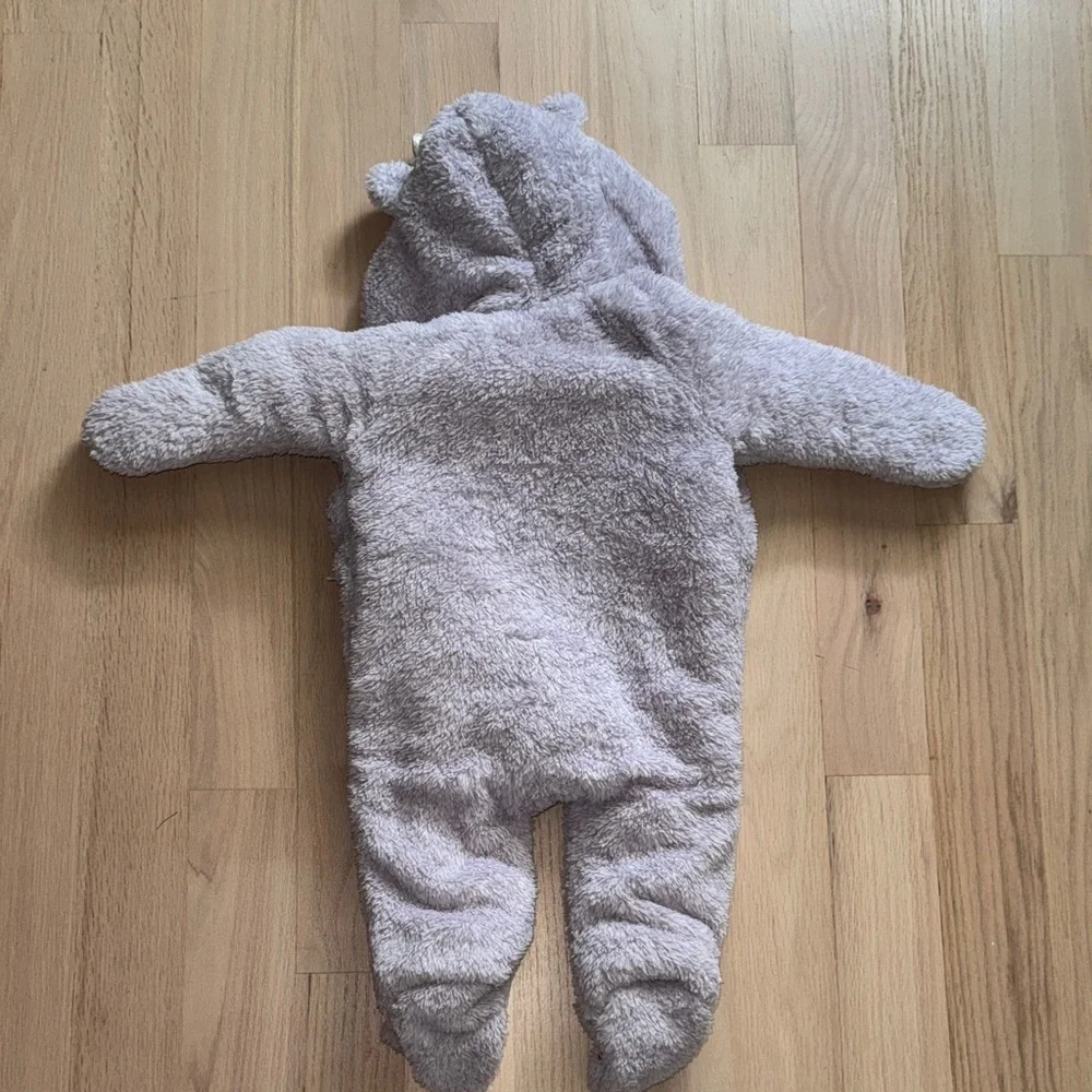 Cozy Gray Kids One Piece with Crown